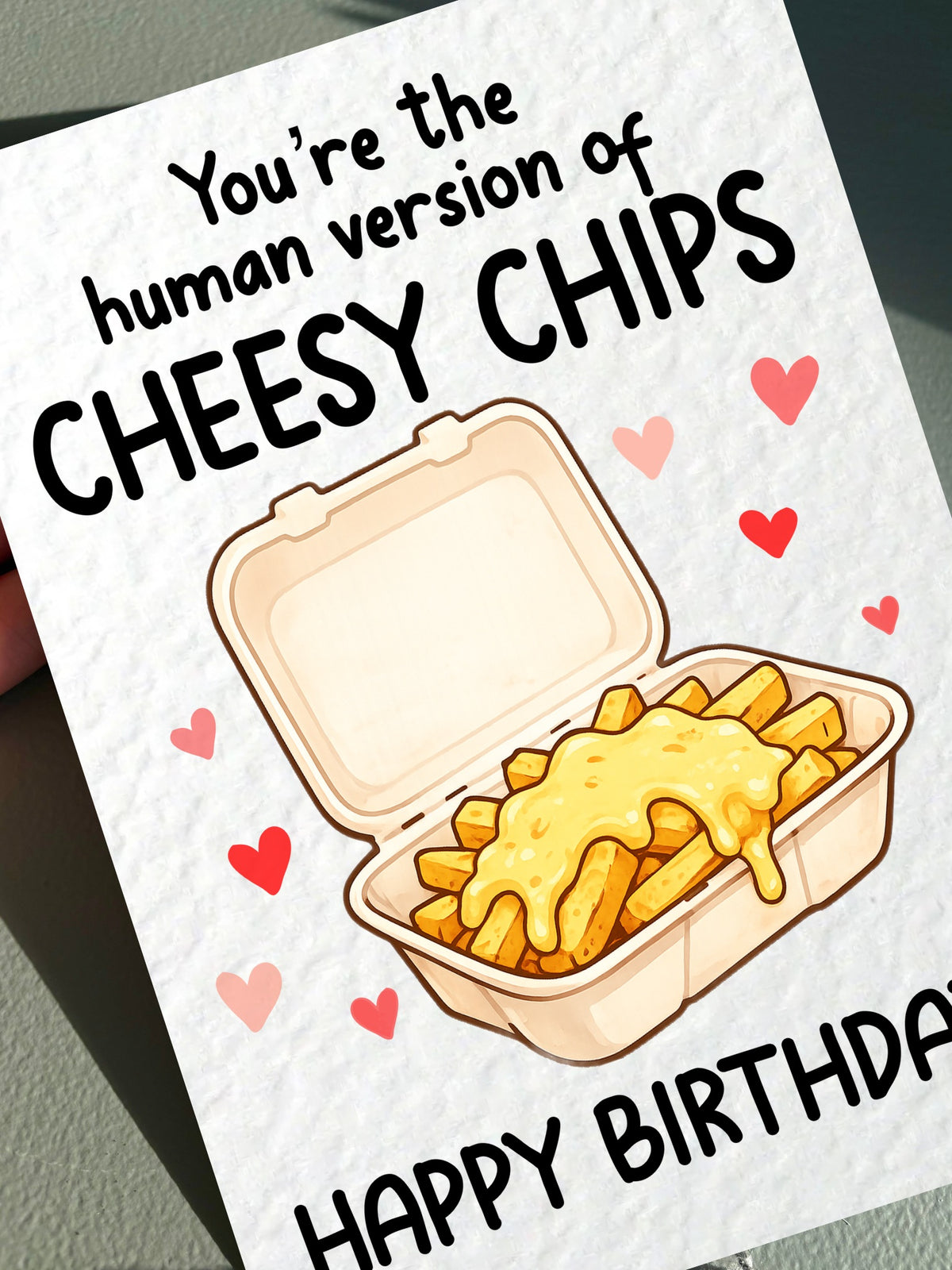 Funny Cheesy Chips Birthday Card, You’re The Human Version Of Cheesy Chips Card, Cute Food Pun Birthday Card, Best Friend Birthday Card