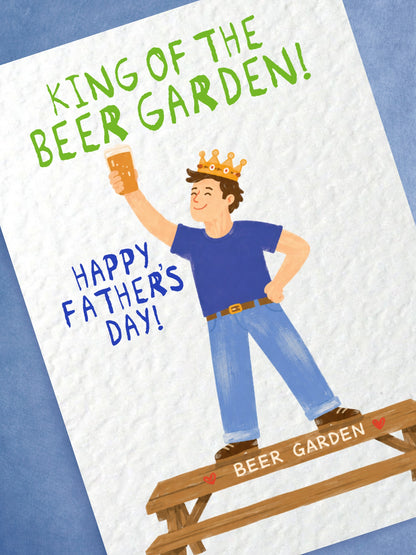 King of the Beer Garden Father’s Day Card,  Funny Dad Card, Pub Dad Greeting Card, Beer Lover Father’s Day Card