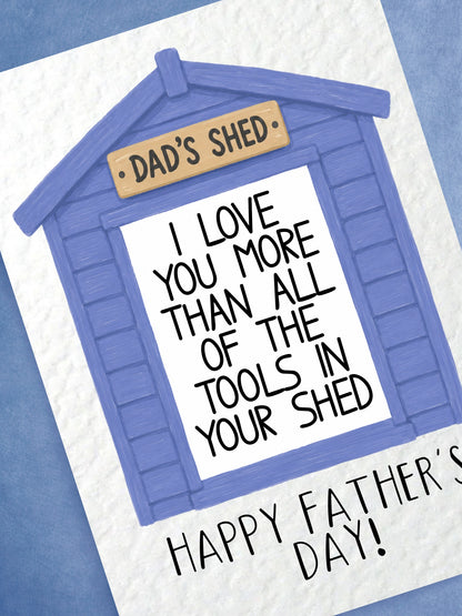 Funny Father's Day Card for Dad, Dad's Shed Card, DIY Dad Gift, Workshop Card, Tool Shed Card, Father's Day Gift, Dad Birthday Card