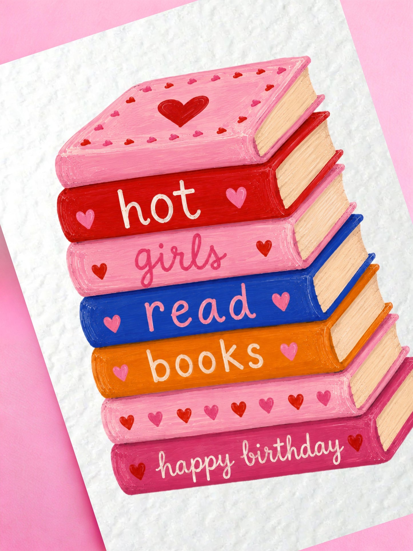Hot Girls Read Books Birthday Card, Bookworm Gift for Her, Cute Reader, Birthday Card, Reading Lover Greeting Card, Book Era
