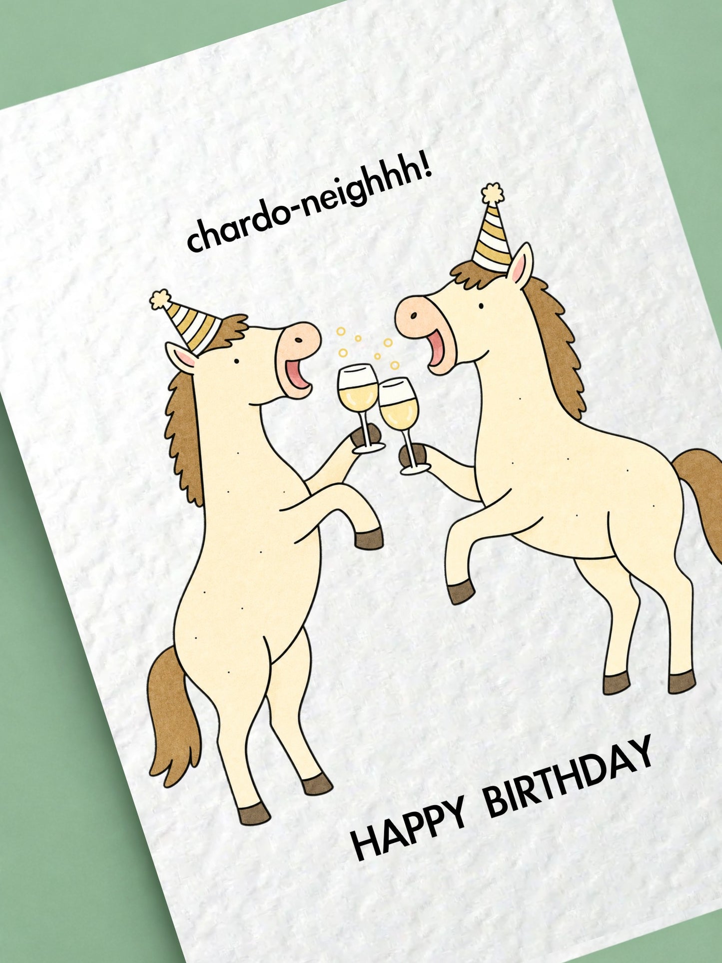 Chardonnay Birthday Card, Funny Horse Birthday Card, Chardo Neighhh Card, Wine Lover, Horse Lover Gift, Pun Birthday Card, Equestrian