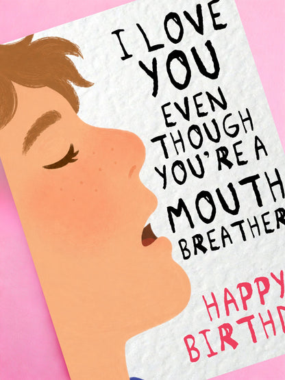 Funny Mouth Breather Birthday Card, Birthday Card For Boyfriend, Girlfriend Birthday Card, Best Friend Birthday Card, Humorous