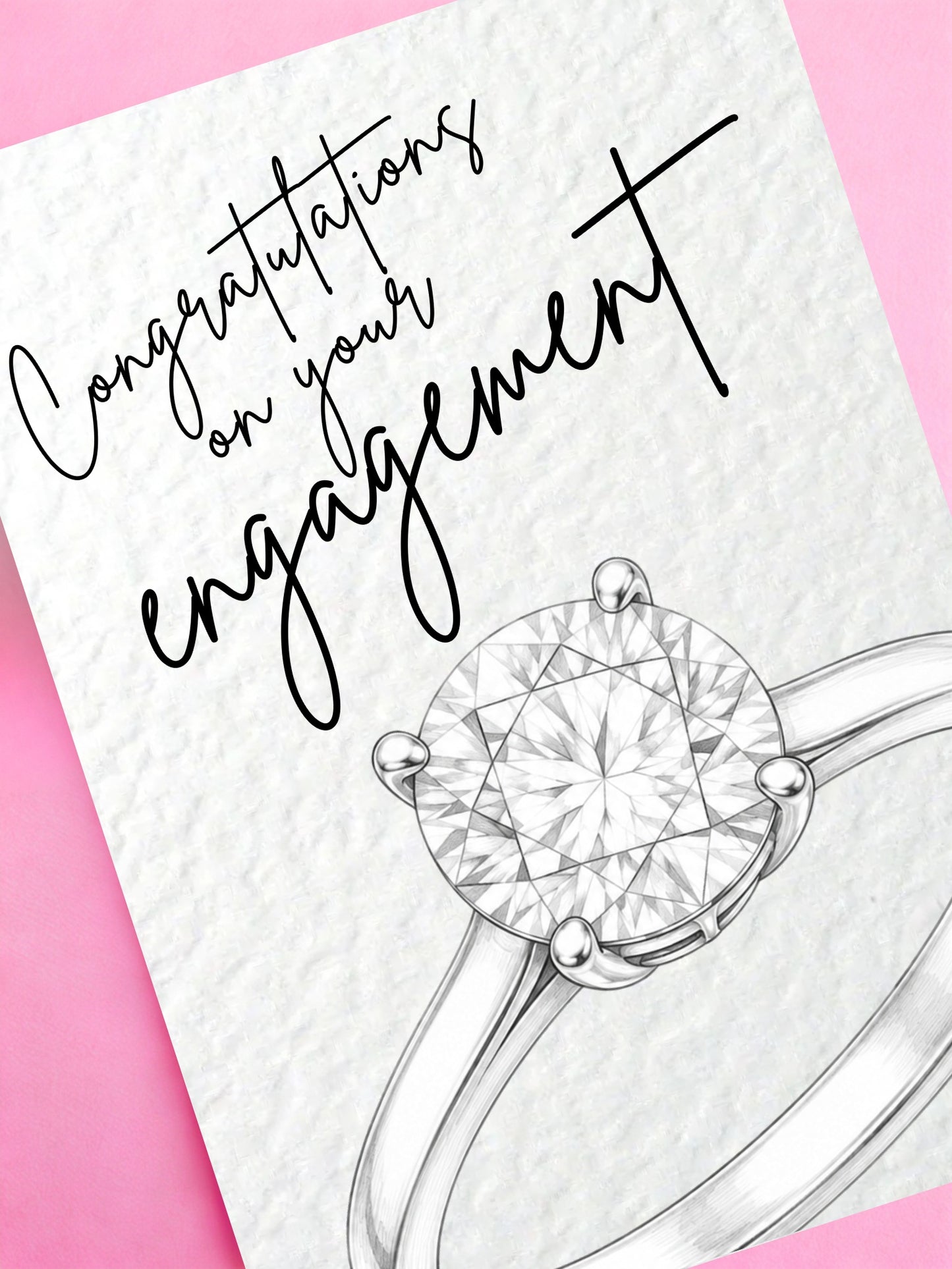 Congratulations on Your Engagement Card – Elegant Diamond Ring Design, Modern Engagement Congratulations Card (Copy)
