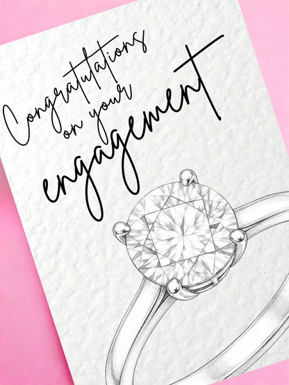 Congratulations on Your Engagement Card – Elegant Diamond Ring Design, Modern Engagement Congratulations Card (Copy)