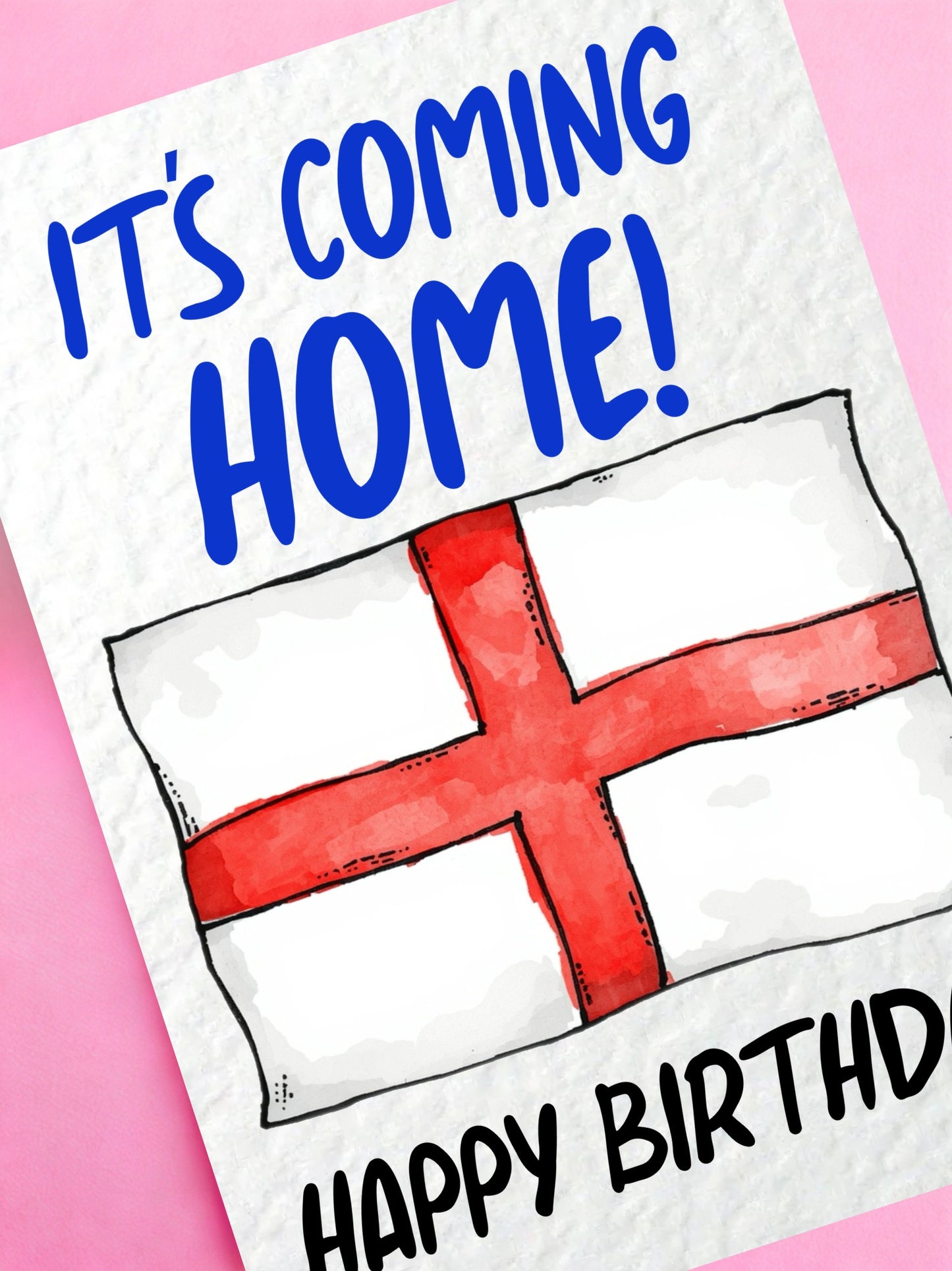 It's Coming Home Birthday Card, Funny Football Birthday Card, England Fan, Soccer Fan Gift, World Cup