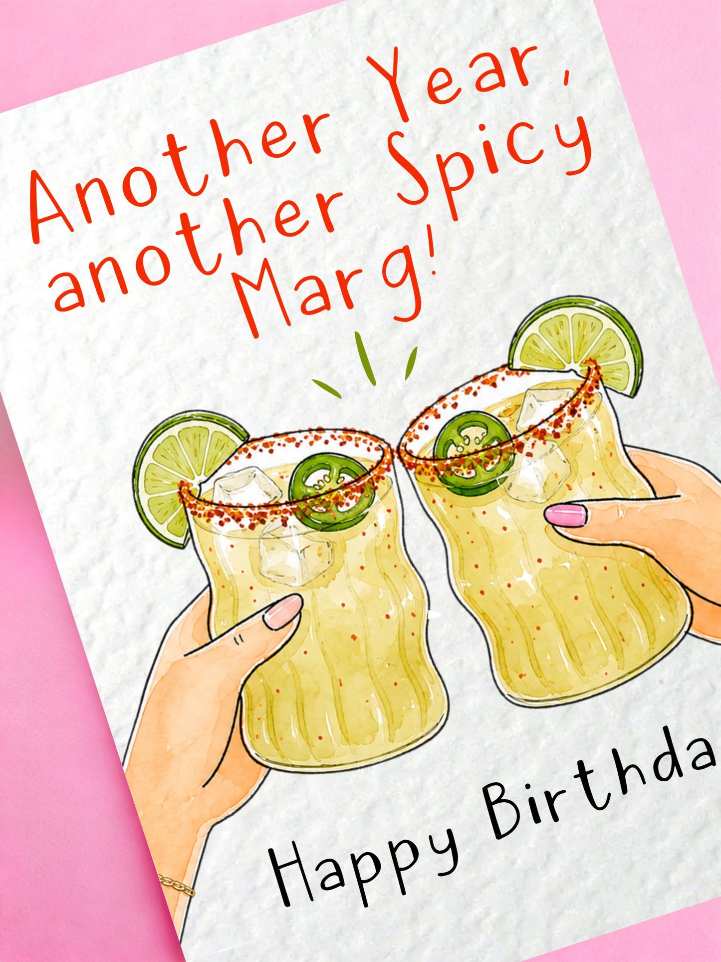 Spicy Margarita Birthday Card, Funny Cocktail Birthday Card, Happy Birthday Card for Best Friend, Marg Lover Birthday Card