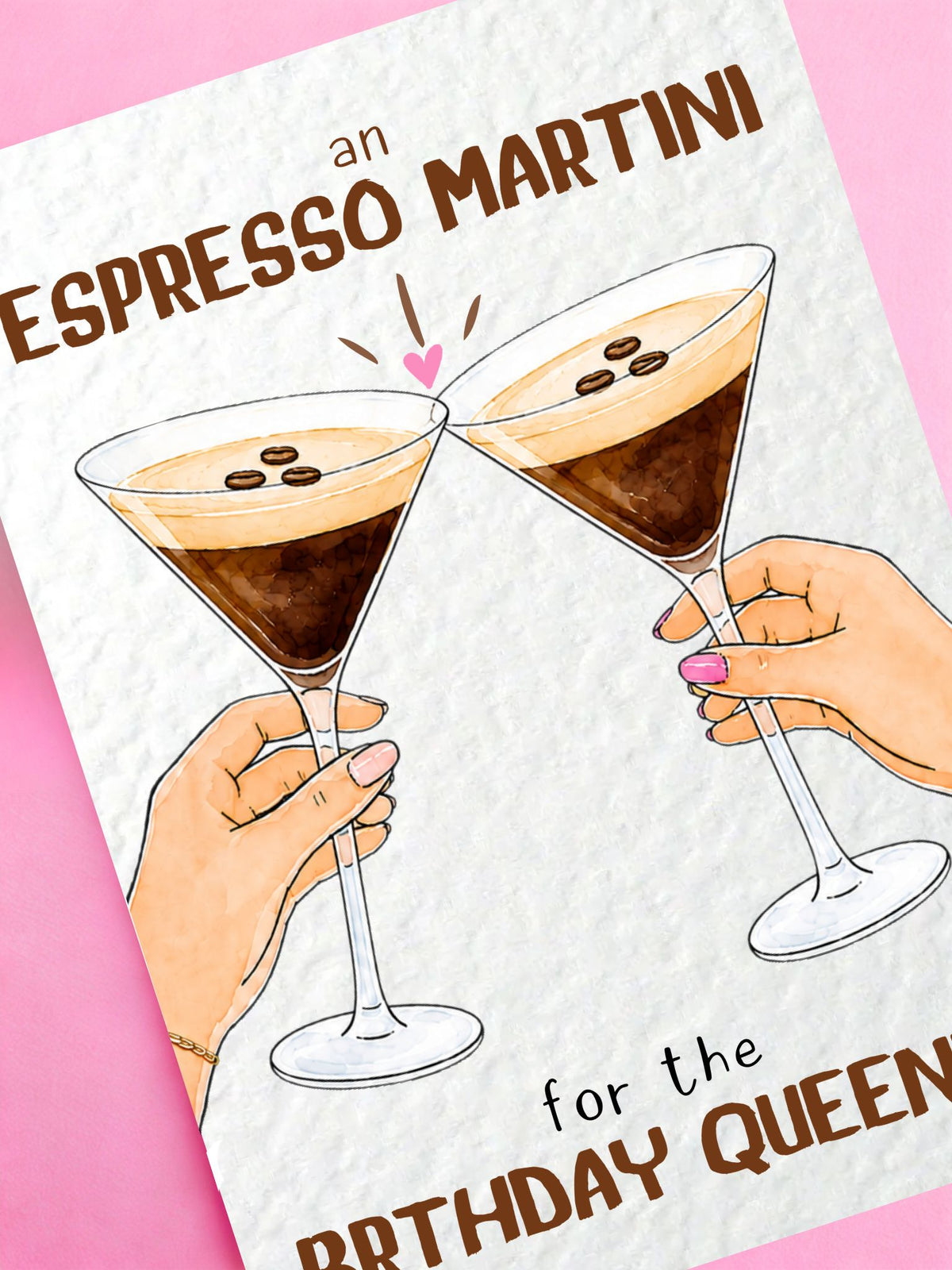 Espresso Martini Birthday Card, Birthday Queenie Card, Funny Cocktail Best Friend, Coffee Lover Gift