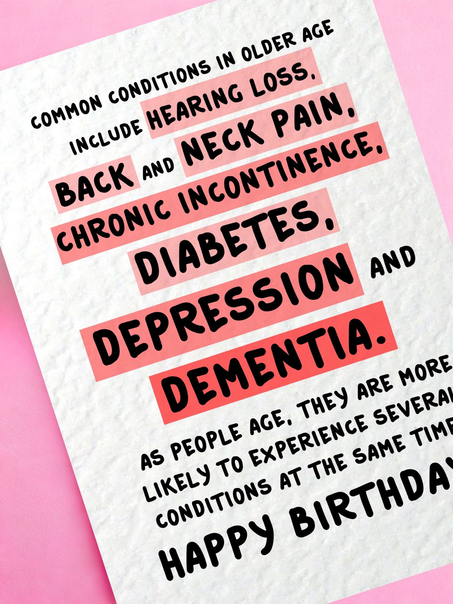 Funny Old Age Birthday Card, Rude Happy Birthday Card, Aging Humour Card, Sarcastic Birthday Card for Friend, Mum, Dad