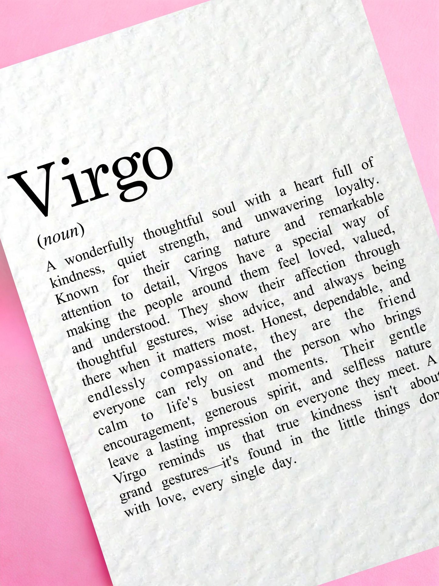 Virgo Zodiac Birthday Card, Star Sign Definition Card, Astrology, Virgo Gift for Her, Horoscope Card, August September Birthday