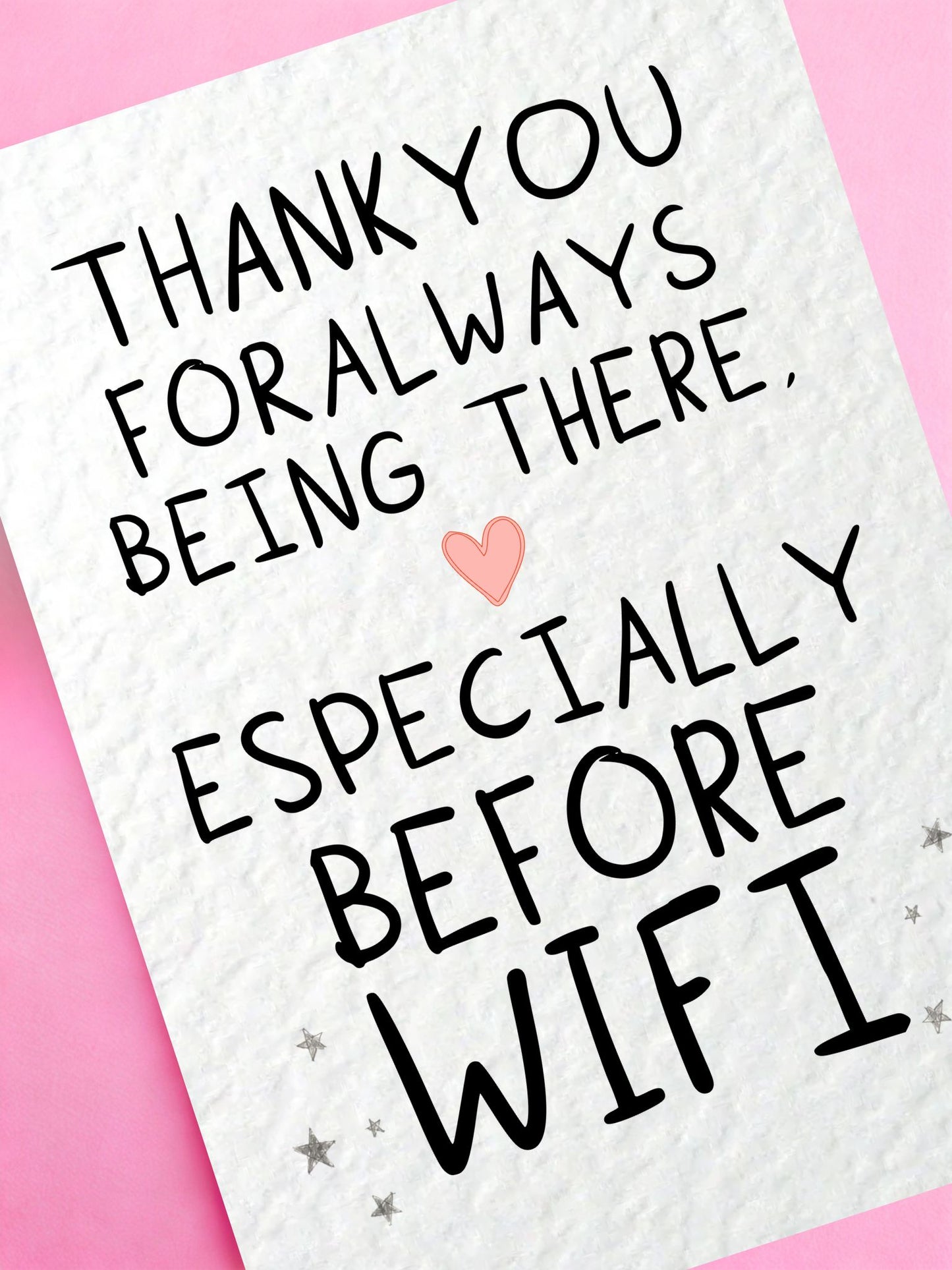Funny Thank You Card, WiFi Humorous Appreciation Card,  Birthday Friend Greeting Gift