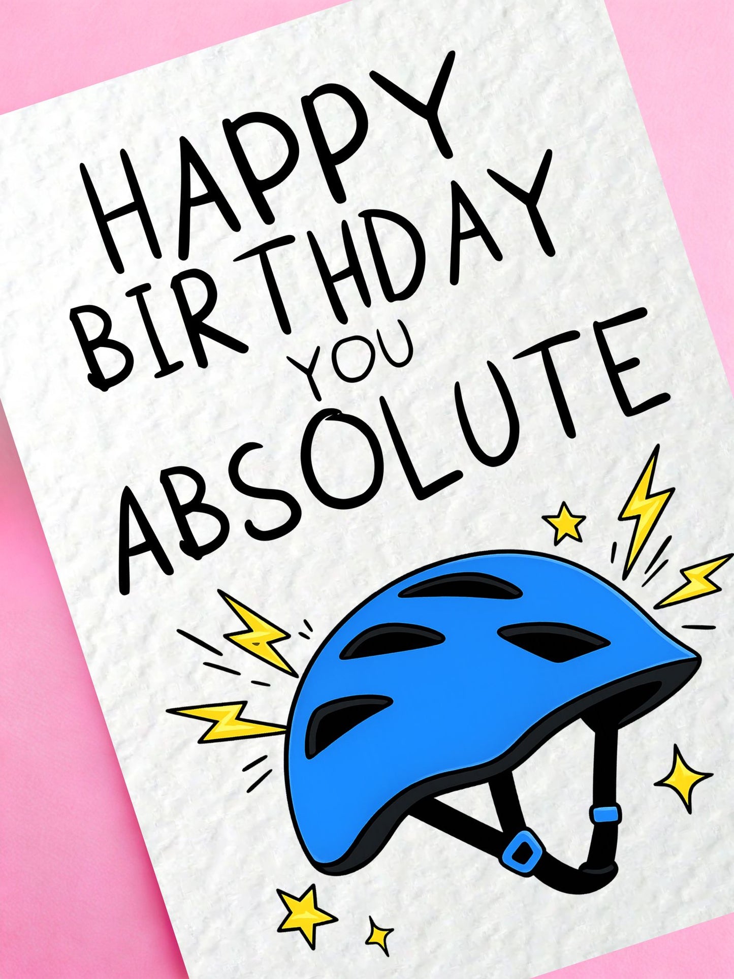 Funny Cycling Birthday Card, Happy Birthday You Absolute Helmet Card, Cyclist Bike Lover Greeting Card, Humour