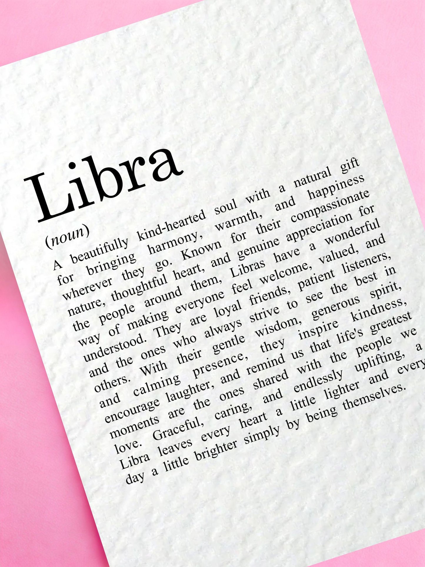 Libra Zodiac Greeting Card, Thoughtful Astrology Card for Libra Women & Men Birthday Card Horoscope Gift, Minimalist Star Sign Keepsake