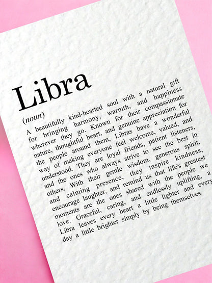 Libra Zodiac Greeting Card, Thoughtful Astrology Card for Libra Women & Men Birthday Card Horoscope Gift, Minimalist Star Sign Keepsake