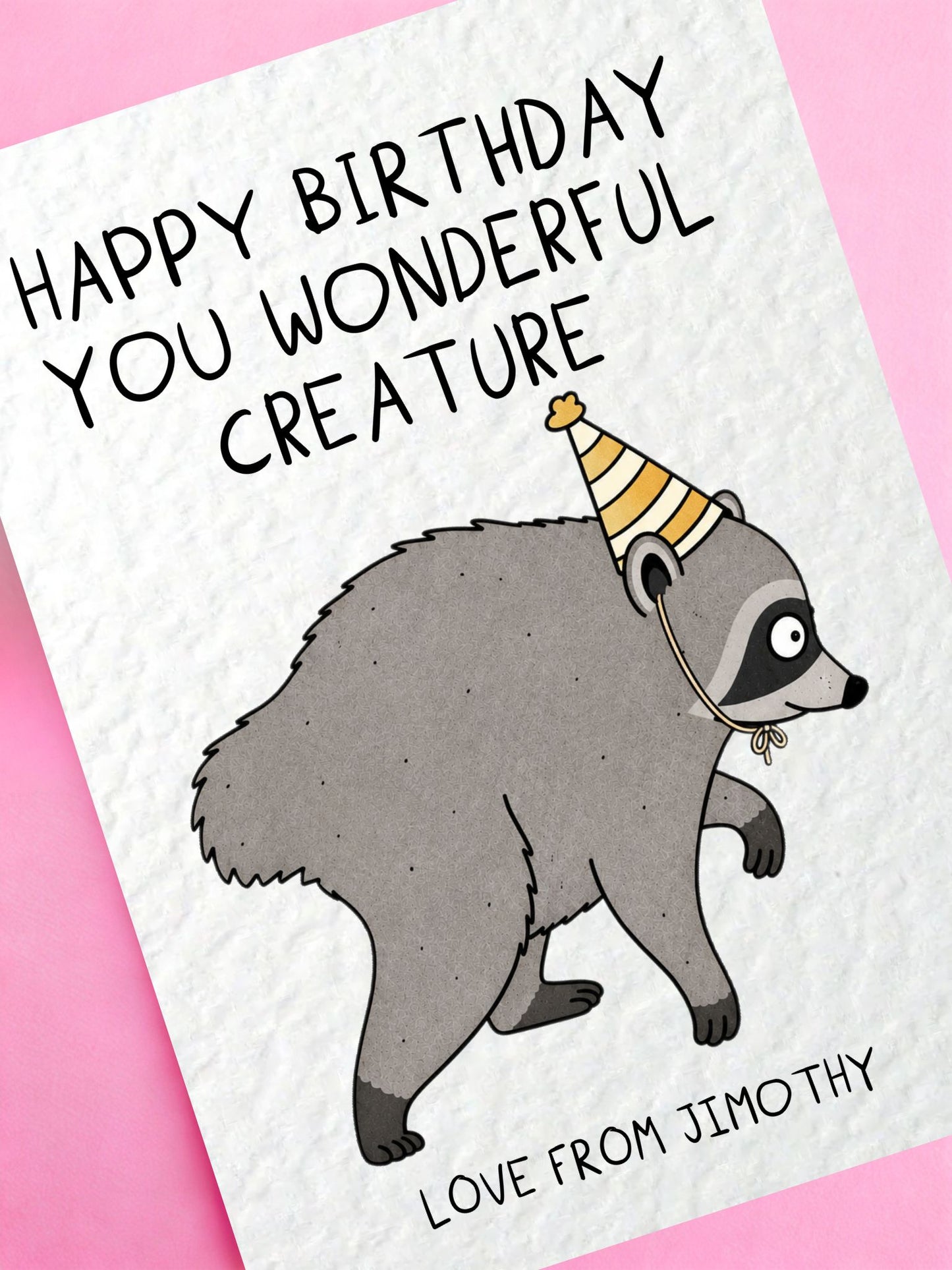 Funny Raccoon Birthday Card, Jimothy, Raccoon Lovers, Viral Meme Trend Greeting Gift