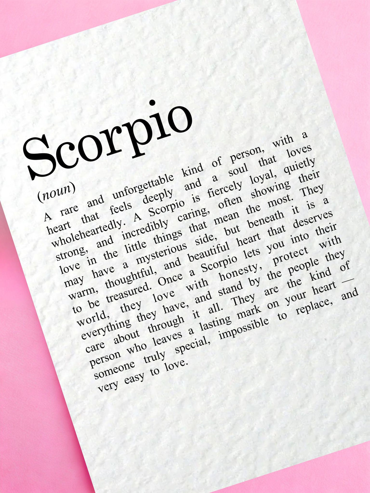 Scorpio Birthday Card, October November, Zodiac Gift for Scorpio, Sweet Card for a Special Someone, Friend