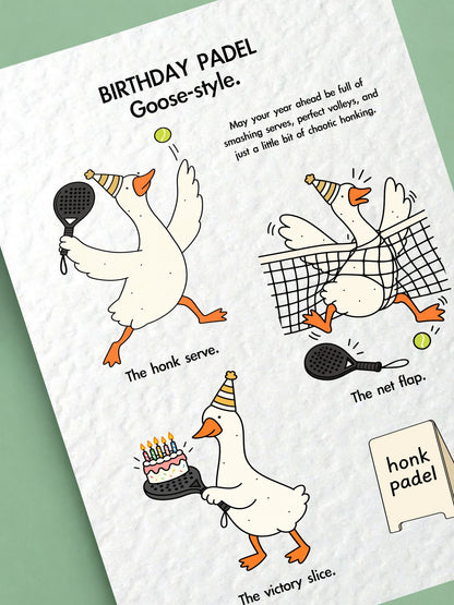 Funny Padel Birthday Card, Goose Padel Gift, Hilarious Sports Greeting, Tennis Lover Present, Quirky Player Keepsake, Court-Themed Design