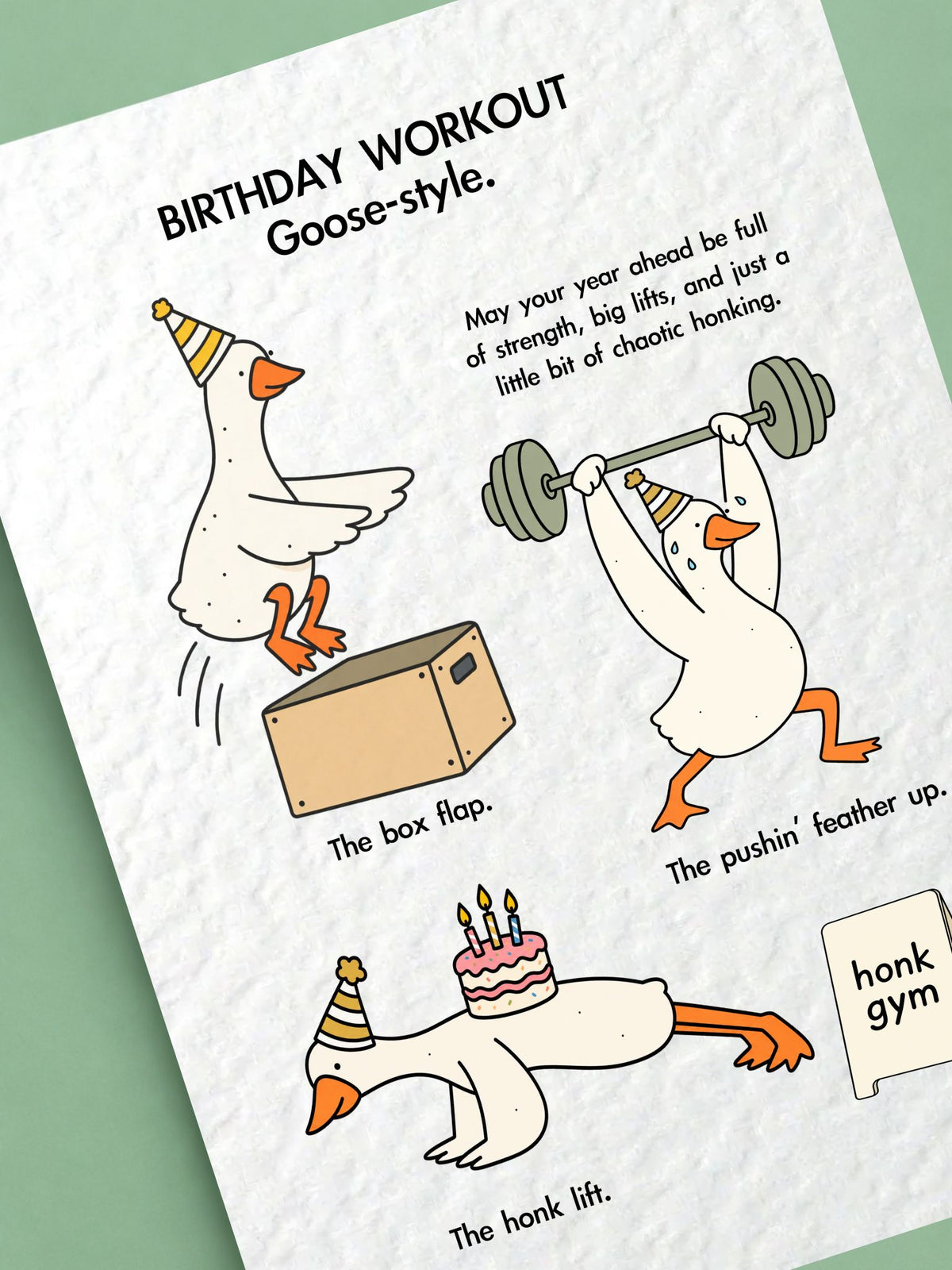 Funny CrossFit Birthday Card, Goose Fitness Gift, Gym Lover Present, Humorous Weightlifting Greeting, Workout Buddy, Coach, Athlete