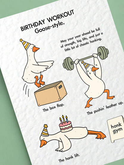 Funny CrossFit Birthday Card, Goose Fitness Gift, Gym Lover Present, Humorous Weightlifting Greeting, Workout Buddy, Coach, Athlete