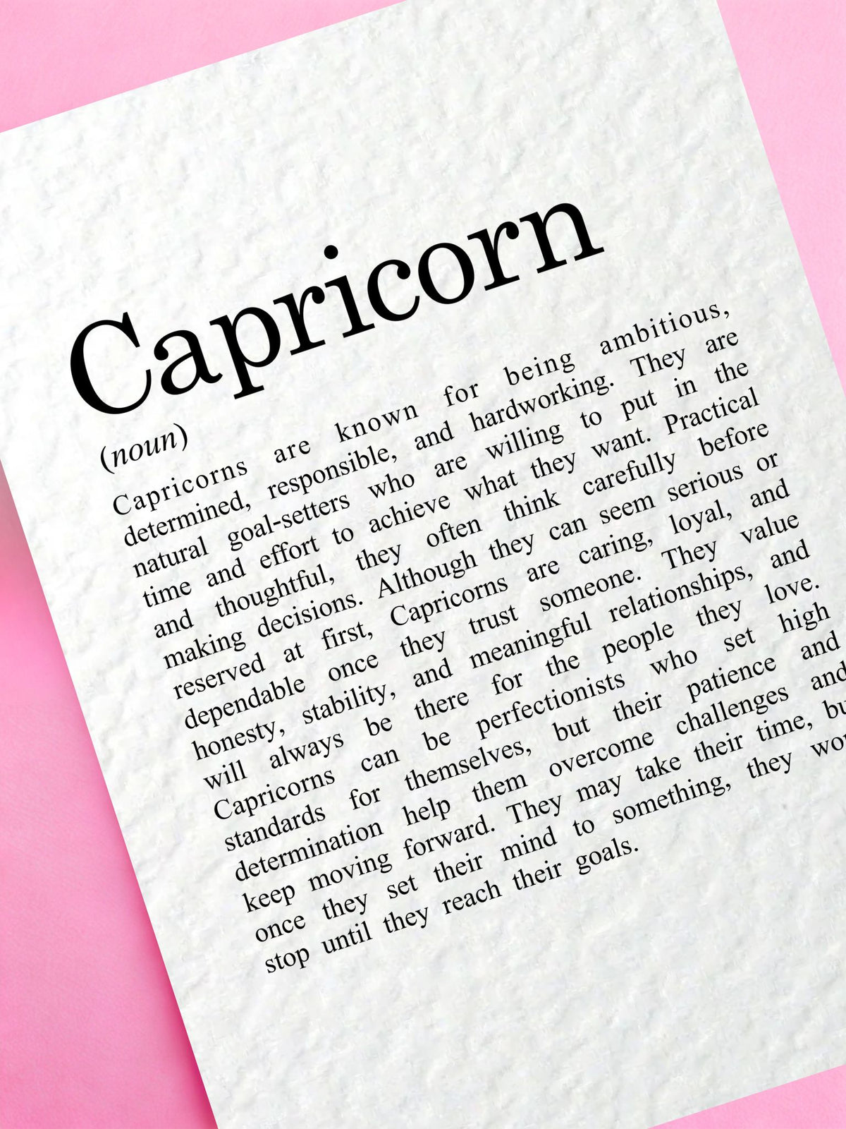 Capricorn Birthday Card, Zodiac Gift, Astrology Greeting, Star Sign Present, Horoscope Keepsake, January Birthday, December Thoughtful Gift
