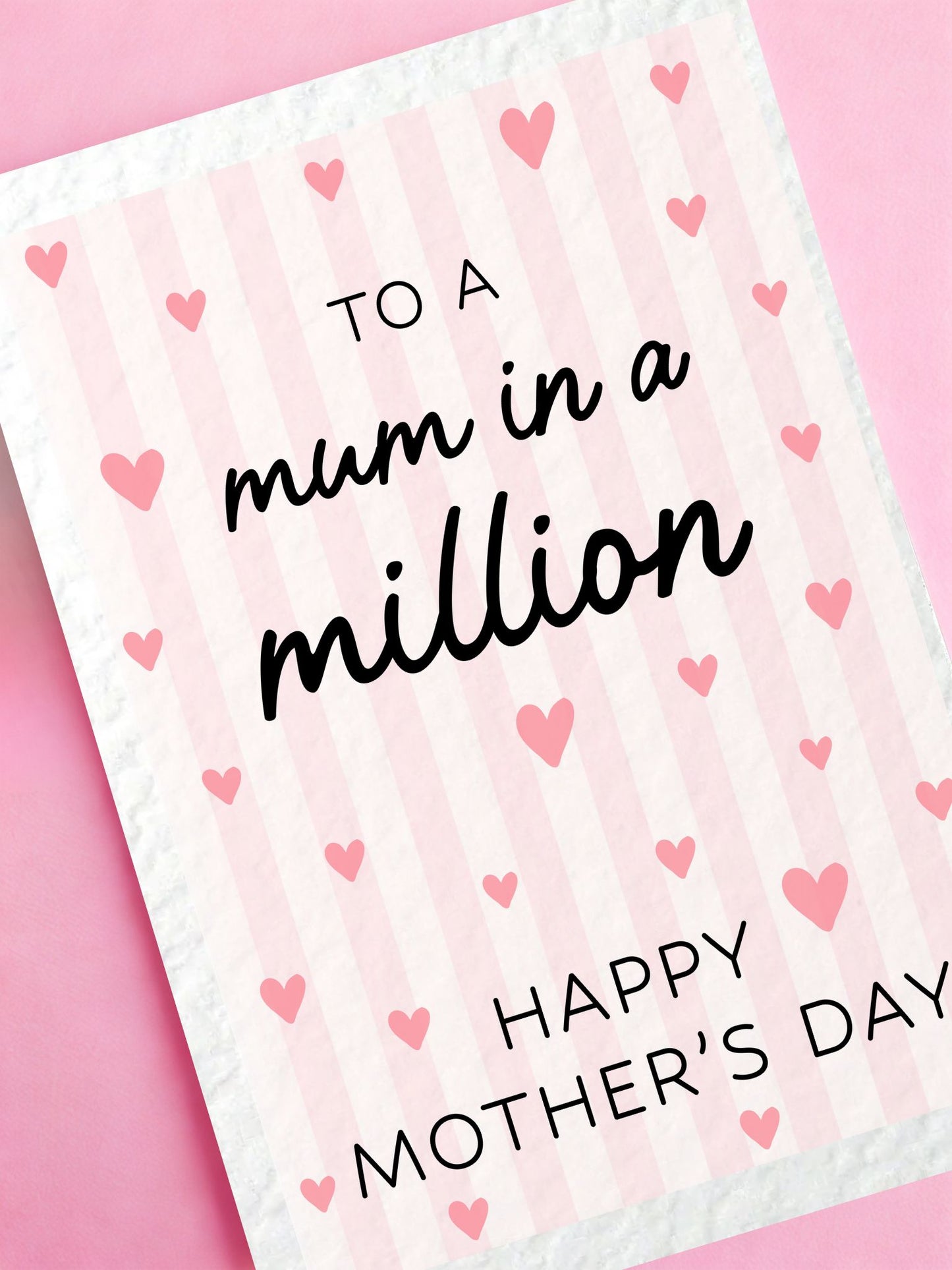 Mother's Day Greeting Card, To The Mum In A Million, Birthday Card For Mum