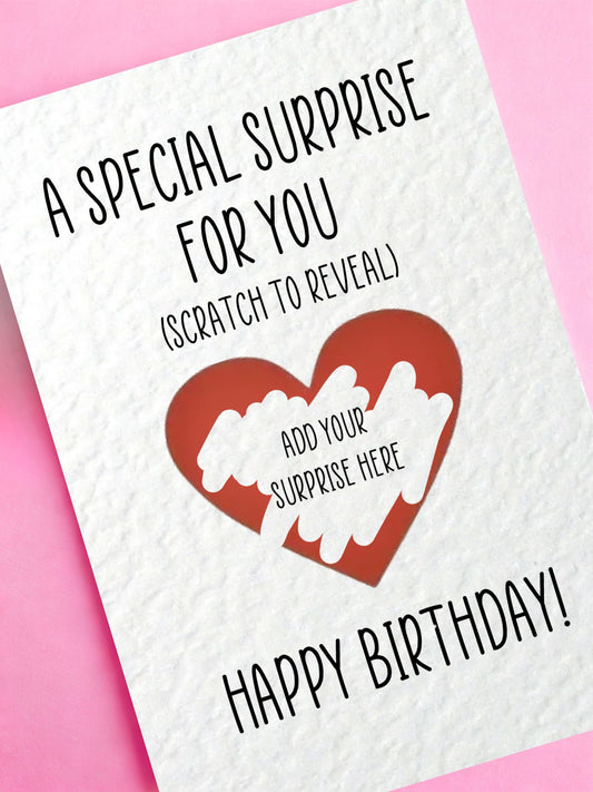 Birthday Surprise Scratch Card, Gift Reveal, Surprise Greeting Card, Birthday Card, Surprise Trip, Holiday, Birthday Gift