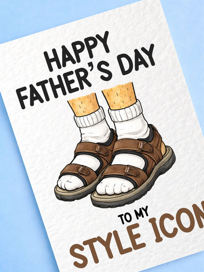 Father's Day Funny Card: Humorous Greeting Card, Socks And Sandals