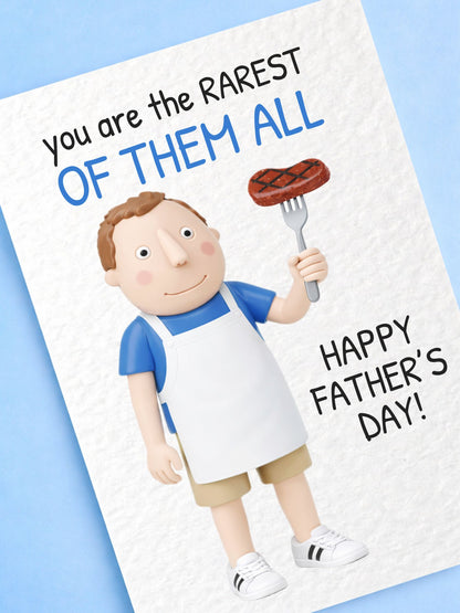 Father's Day Funny Card: Cool Rarest Of Them All Dad Humorous Greeting Card, Joke Gift