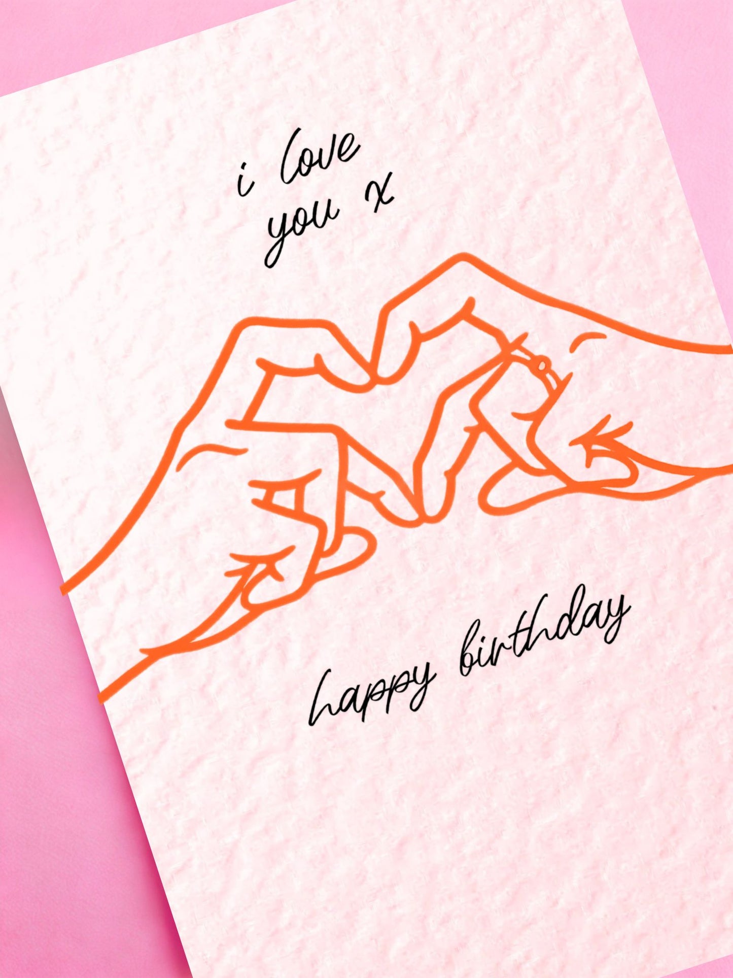I Love You Hand Heart Greeting Card-  Birthday, Gen Z Hand Heart, Cute Card For Friend, Partner