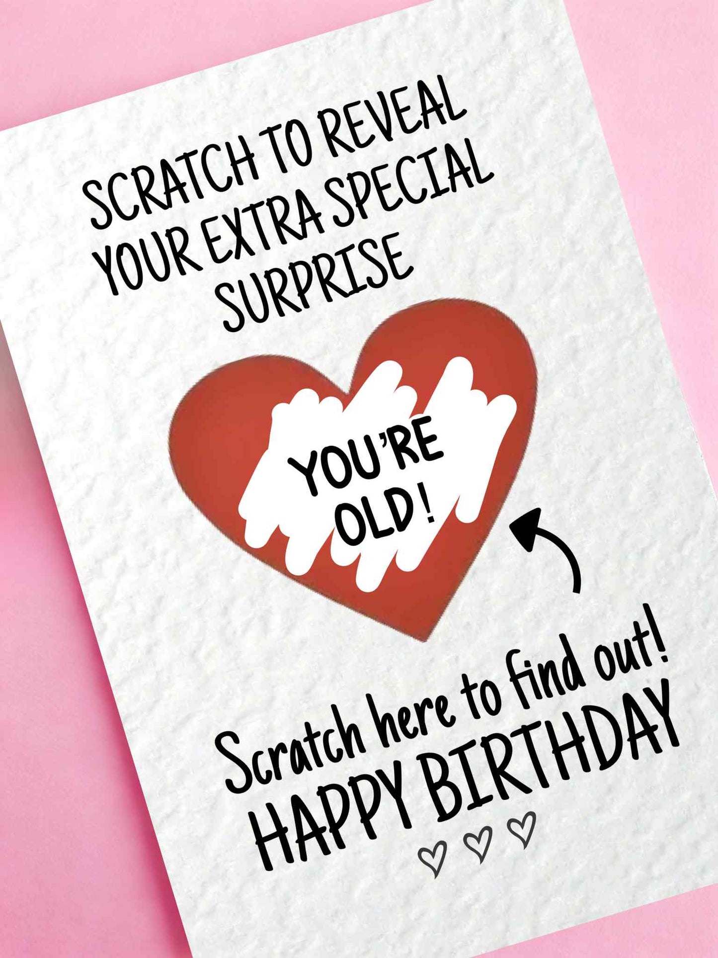 Surprise Reveal Birthday Card: You're Old, Surprise Novelty Card