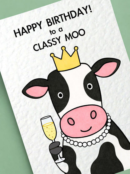Funny Cow Birthday Card: A Classy Moo Humorous Birthday Greeting Card For Friend