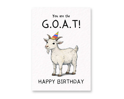 You Are The Goat Birthday Card, G.O.A.T Birthday Greeting Card