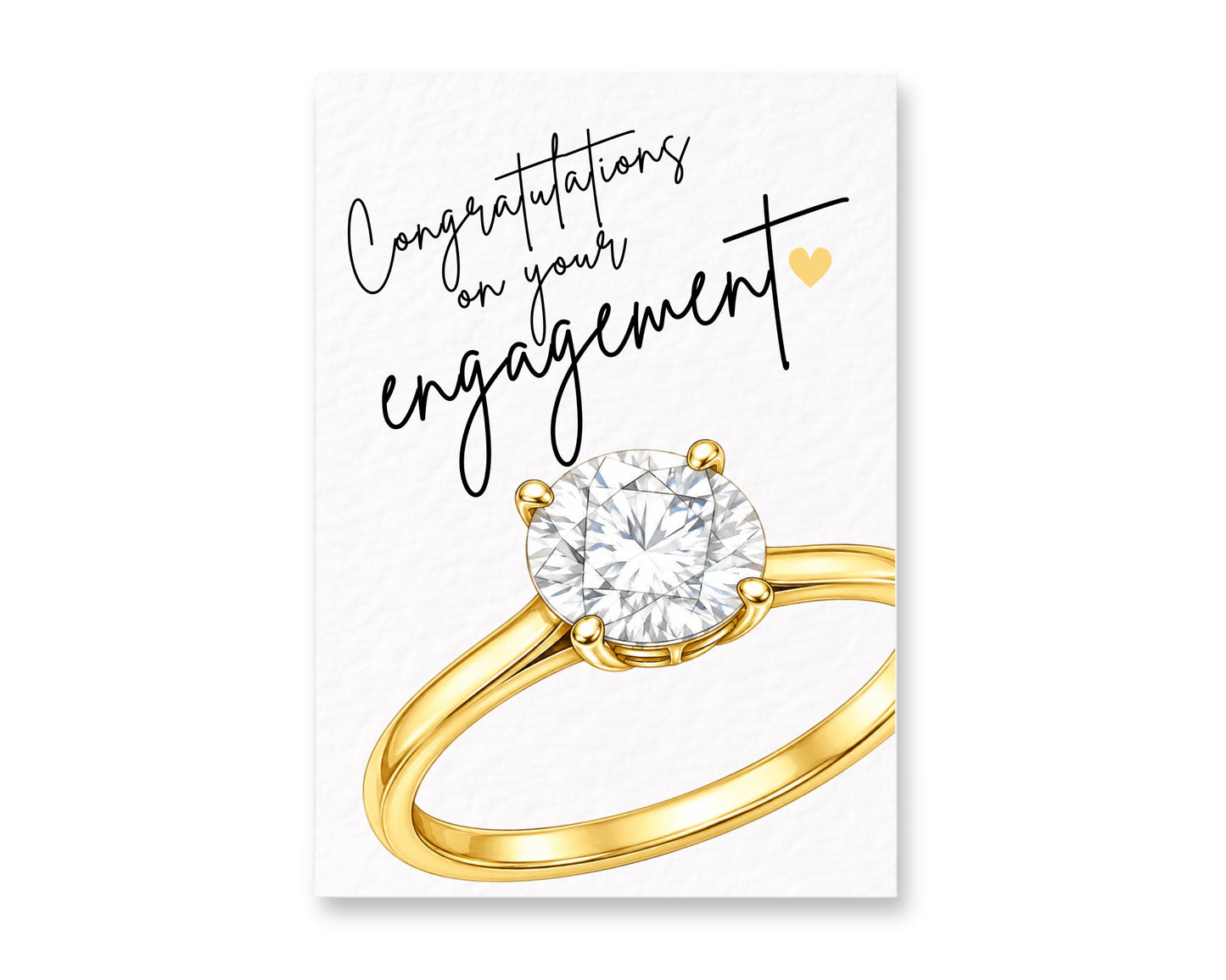 Congratulations on Your Engagement Card – Elegant Diamond Ring Design, Modern Engagement Congratulations Card