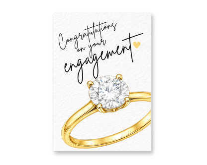 Congratulations on Your Engagement Card – Elegant Diamond Ring Design, Modern Engagement Congratulations Card