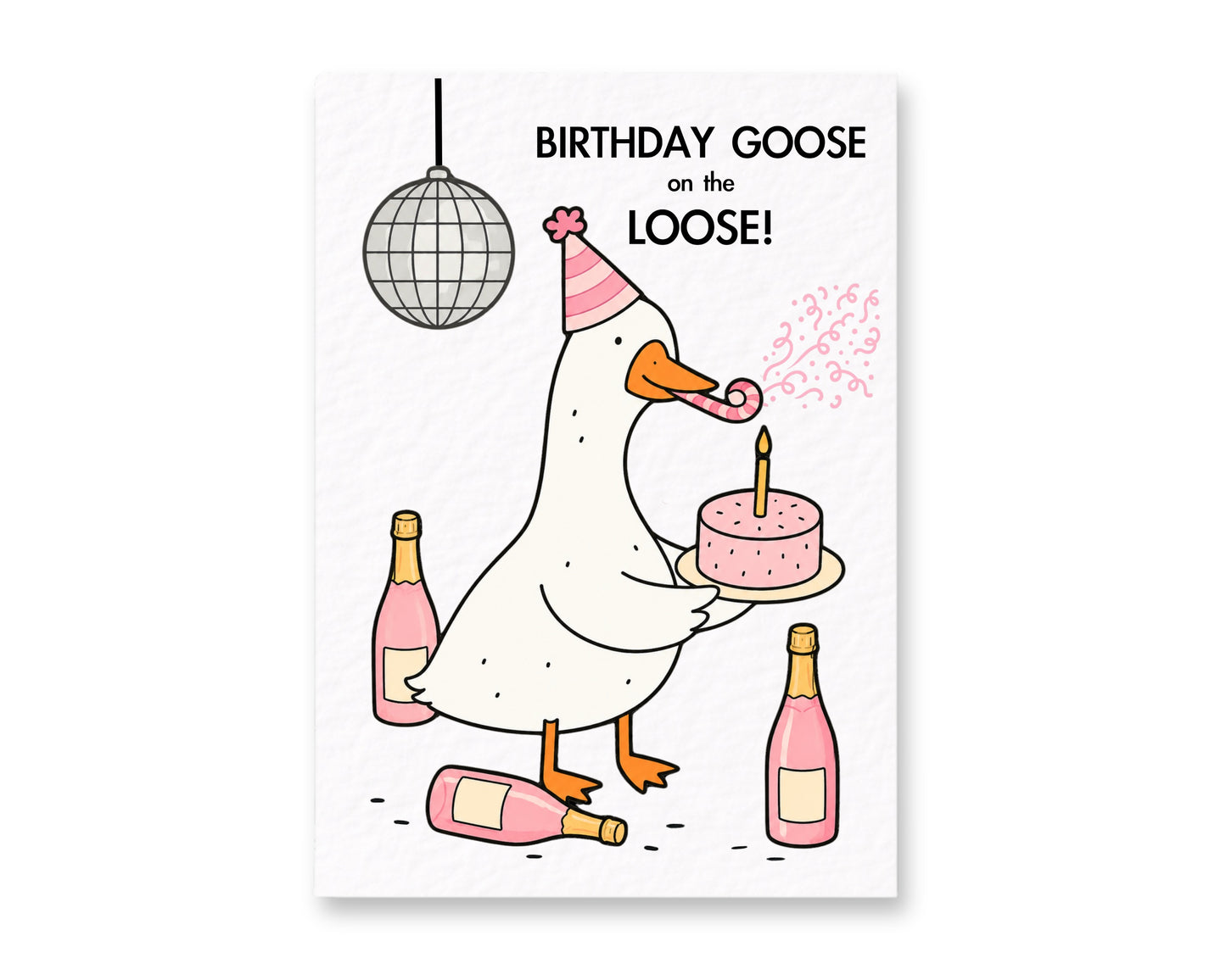 Funny Goose Birthday Card: Silly Goose on the Loose Greeting Card