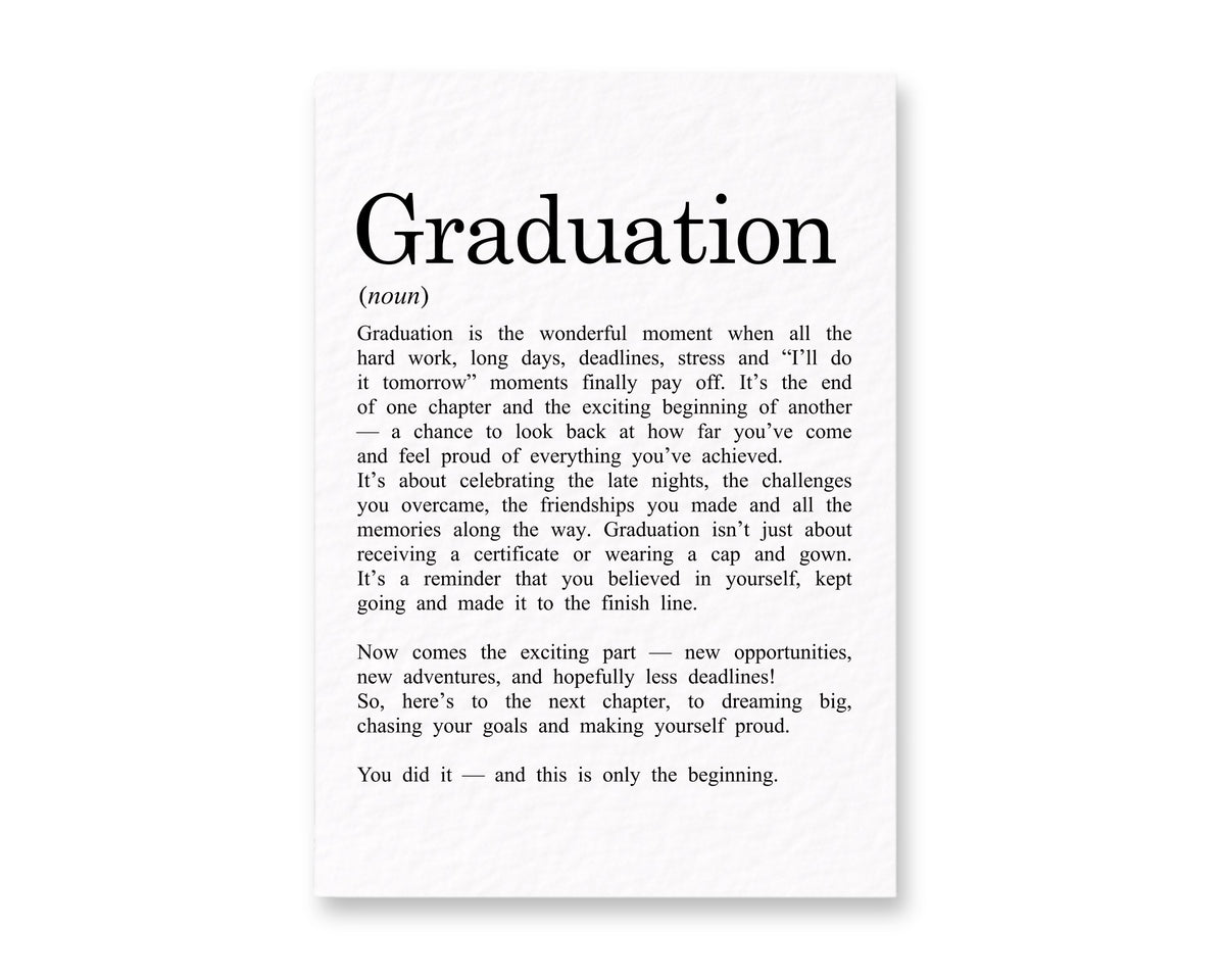 Graduation Definition Greeting Card, Achievement Thoughtful Gift