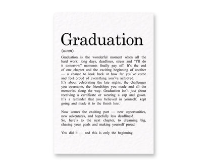 Graduation Definition Greeting Card, Achievement Thoughtful Gift