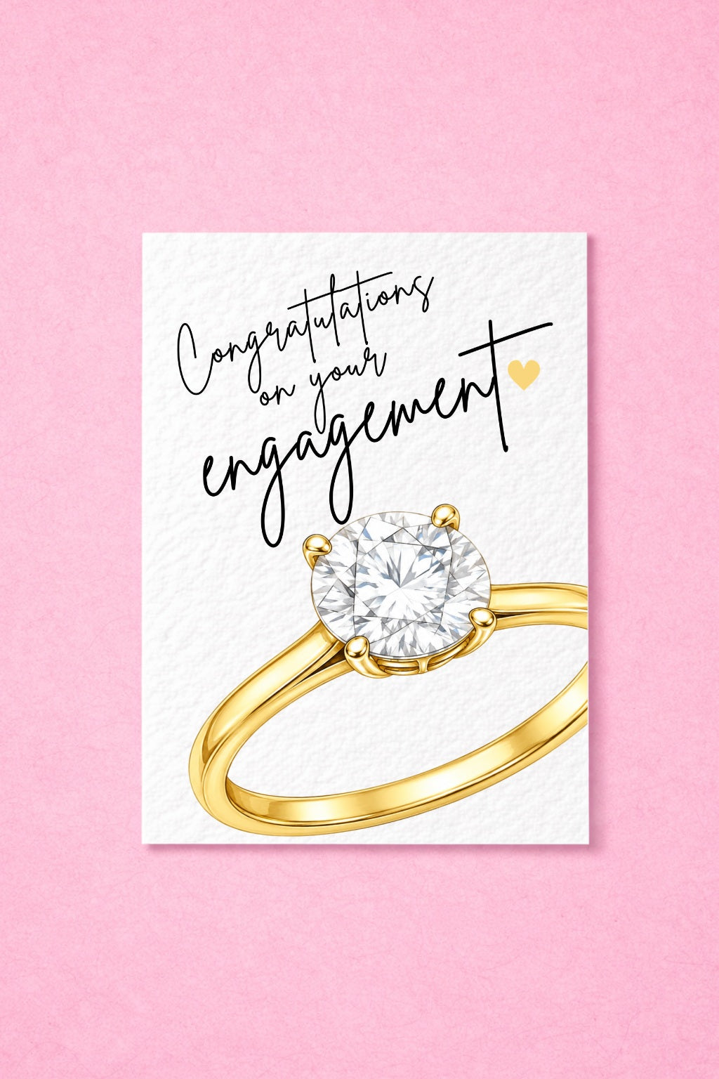 Congratulations on Your Engagement Card – Elegant Diamond Ring Design, Modern Engagement Congratulations Card