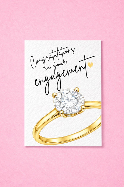 Congratulations on Your Engagement Card – Elegant Diamond Ring Design, Modern Engagement Congratulations Card