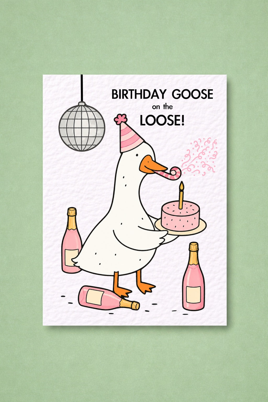 Funny Goose Birthday Card: Silly Goose on the Loose Greeting Card
