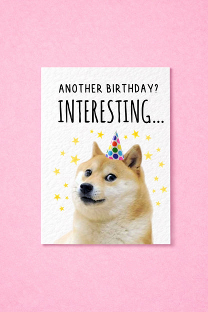 Cute Doge Viral Meme Greeting Card - Happy Birthday - Humorous Card - Funny Meme - Much Happy- Shiba Inu