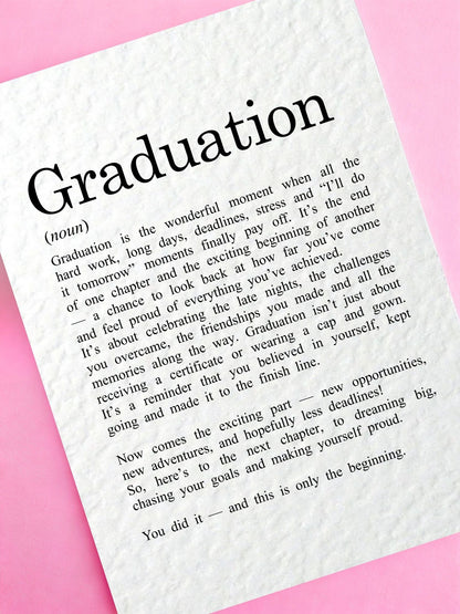 Graduation Definition Greeting Card, Achievement Thoughtful Gift