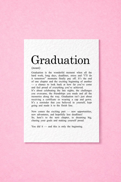 Graduation Definition Greeting Card, Achievement Thoughtful Gift