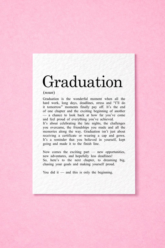 Graduation Definition Greeting Card, Achievement Thoughtful Gift