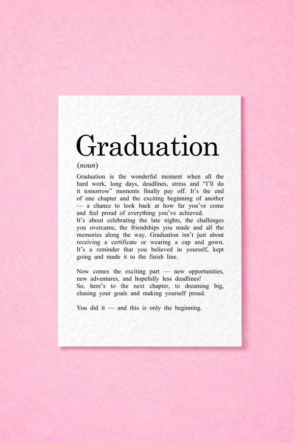 Graduation Definition Greeting Card, Achievement Thoughtful Gift