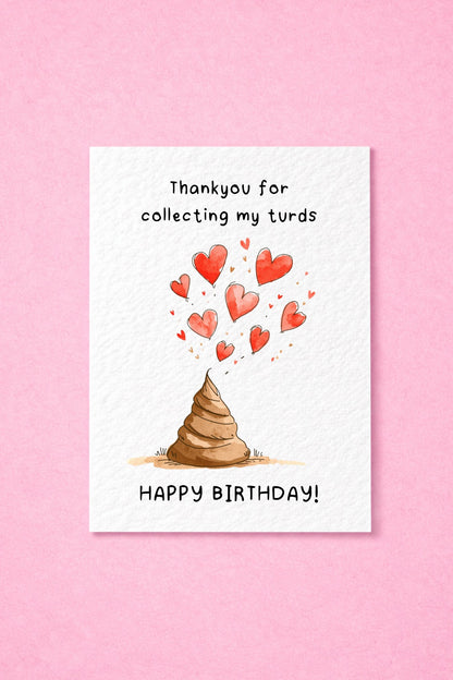 Dog Thank You Happy Birthday Funny Greeting Card