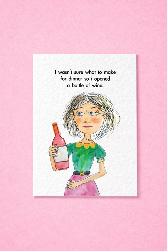 Wine Birthday Card For Friend, Funny Wine Lover Greeting Card, Best Friend Card