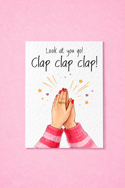 Look At You Go! Clap Well Done Card For Friend - Congratulations Greeting Card - Best Friend Card, Well Done