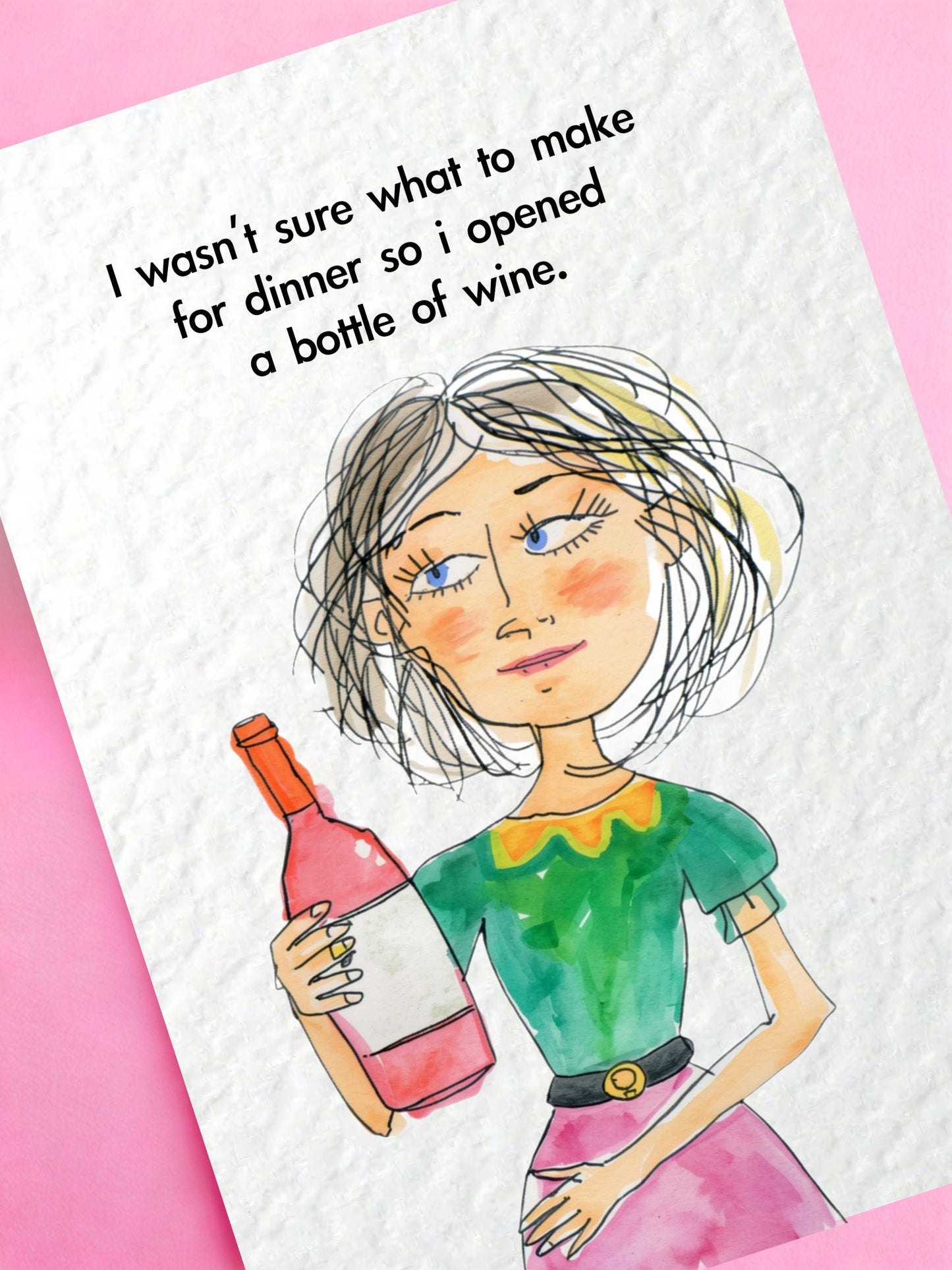 Wine Birthday Card For Friend, Funny Wine Lover Greeting Card, Best Friend Card
