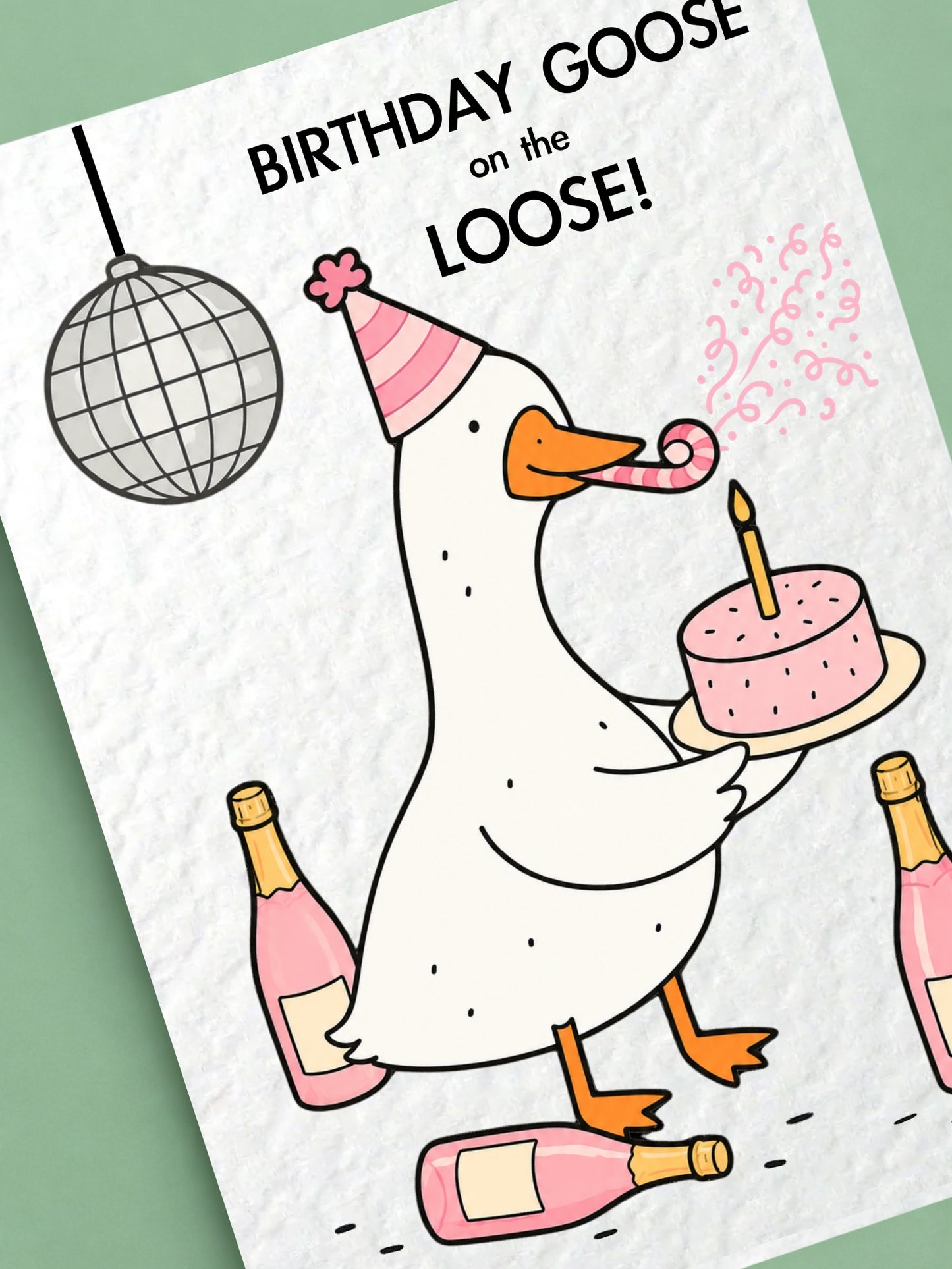 Funny Goose Birthday Card: Silly Goose on the Loose Greeting Card