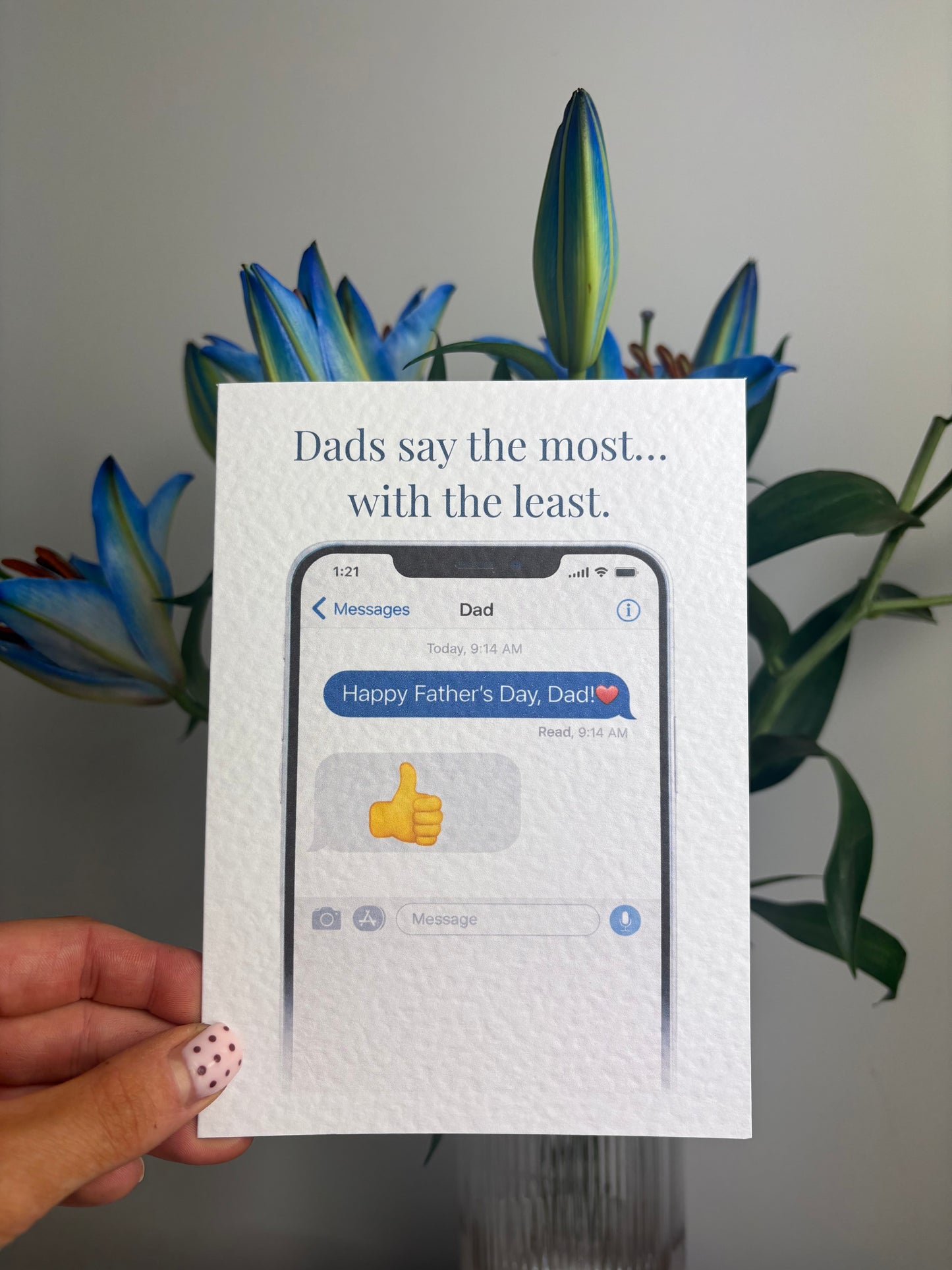 Funny Father's Day Text Message Card: Dad Joke Thumbs Up Greeting Card, Joke Gift